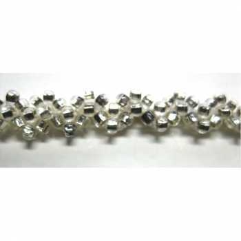 Schmale Perlchenlitze silber Rest